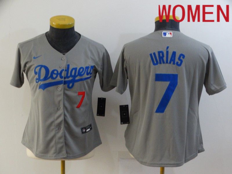 Women Los Angeles Dodgers #7 Urias Grey Game Nike 2022 MLB Jersey->women mlb jersey->Women Jersey